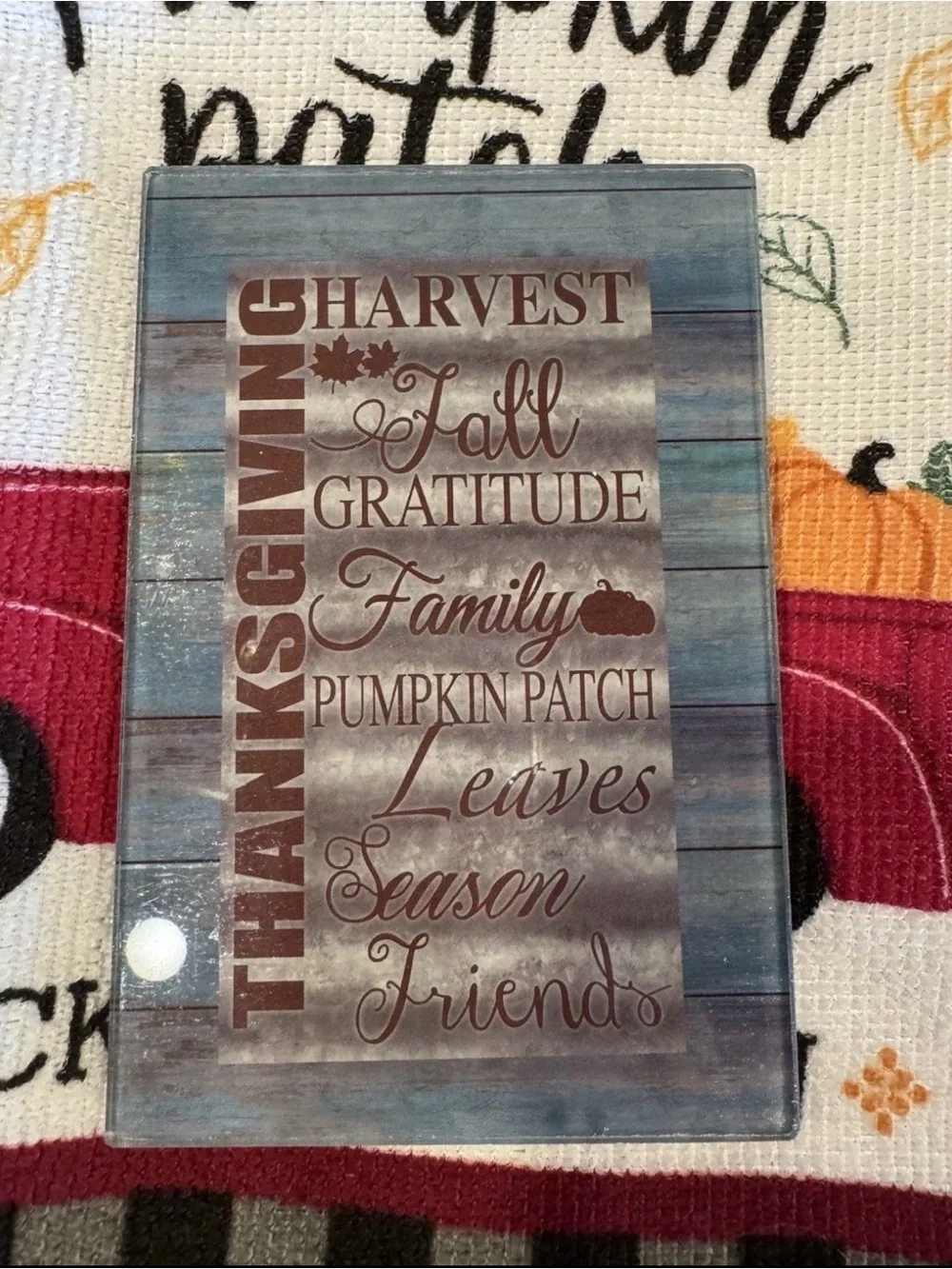 6 Pc Fall Harvest Kitchen Decor Lot Towels Signs Farmhouse Pumpkin Truck